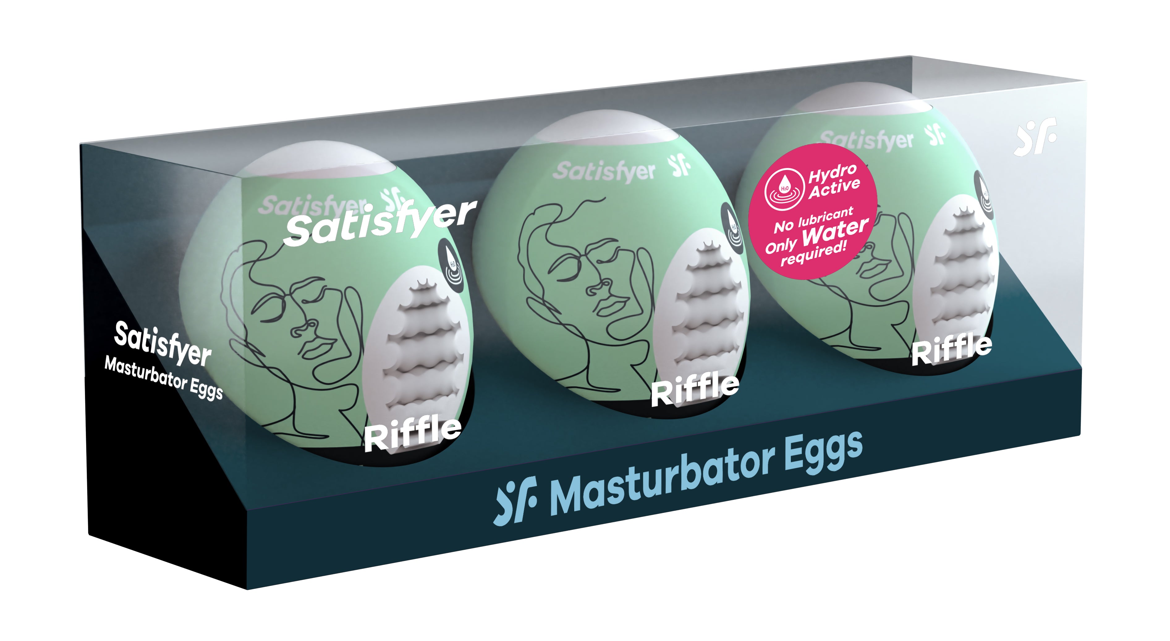 3 Pc Set Masturbator Egg - Riffle - Light Green-3