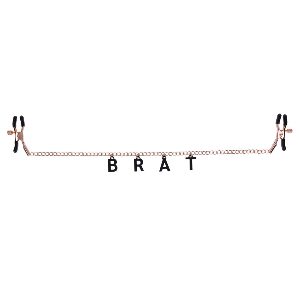 Brat Charmed Nipple Clamps - Rose Gold-1