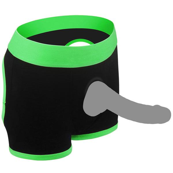 Get Lucky Strap on Boxer Shorts - Medium/large -  Black/green