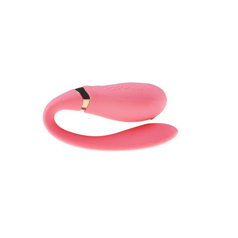 ZALO Fanfan Rogue Pink app-controlled rechargeable couples massager from the Versailles Series in elegant pink design