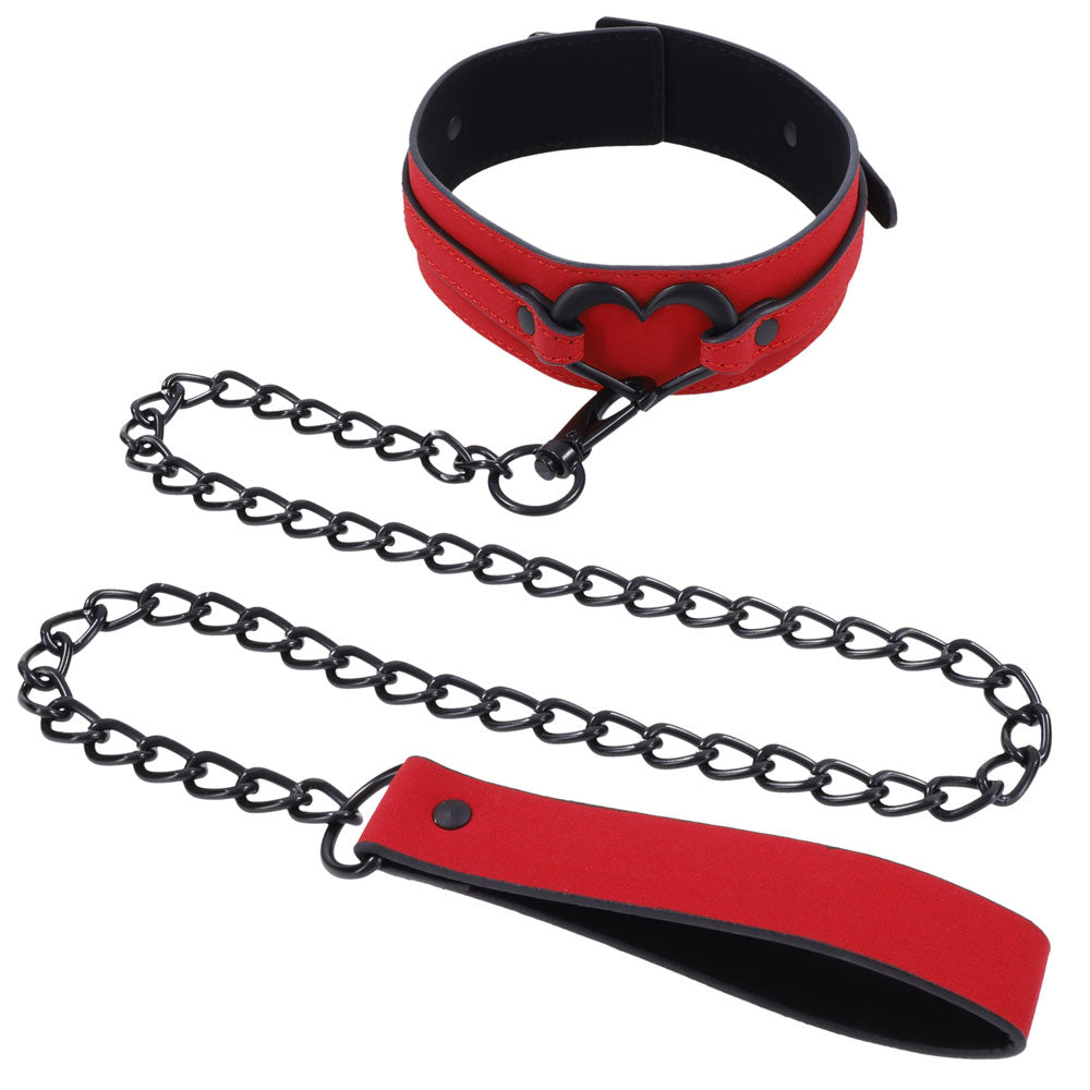 Amor Collar and Leash - Red-3