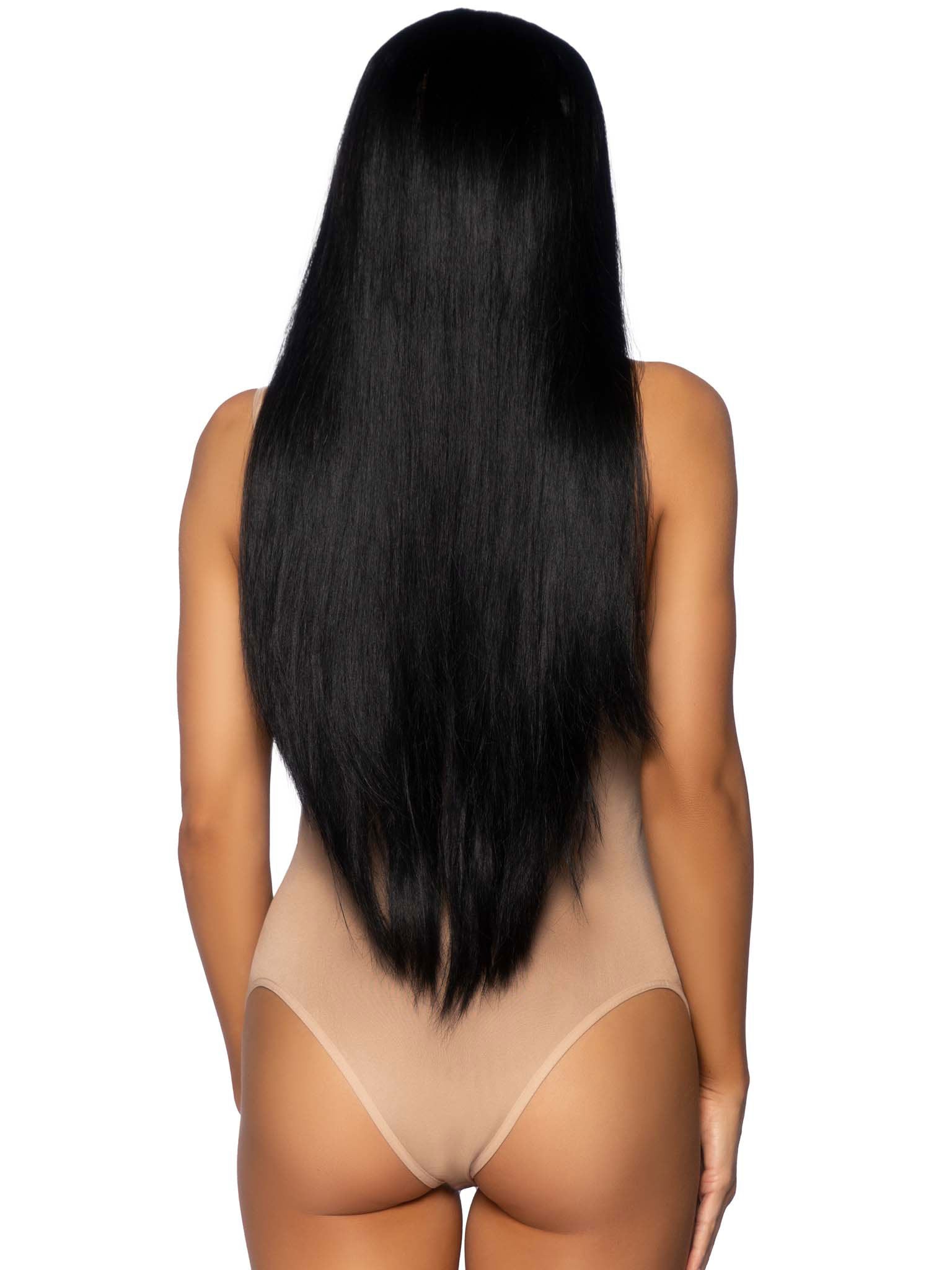 33 Inch Long Straight Wig - Black-0