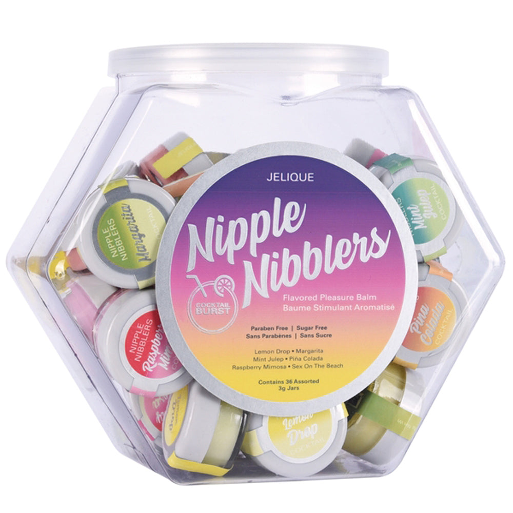 Nipple Nibblers Cocktail Pleasure Balm Assorted -  36 Pc Bowl - 3g Jar-0