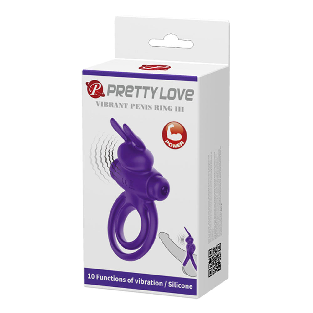 Pretty Love Vibrant Penis Ring III - Purple-0