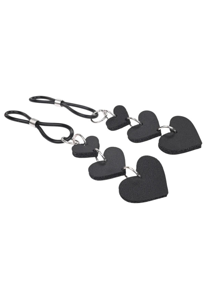 Heart Nipple Ties - Black-0