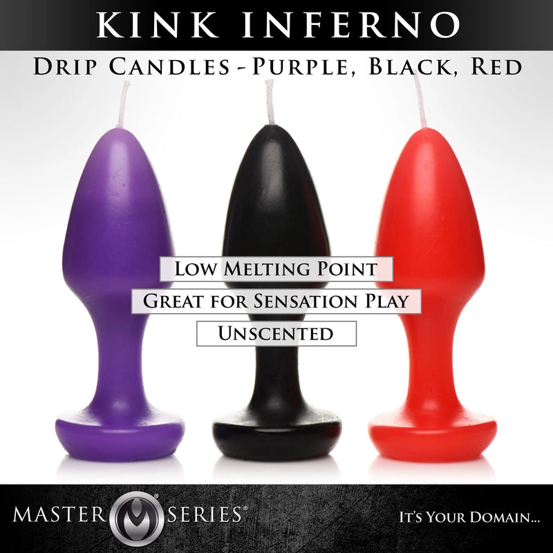 Kink Inferno Drip Candles - Black, Purple, Red-1