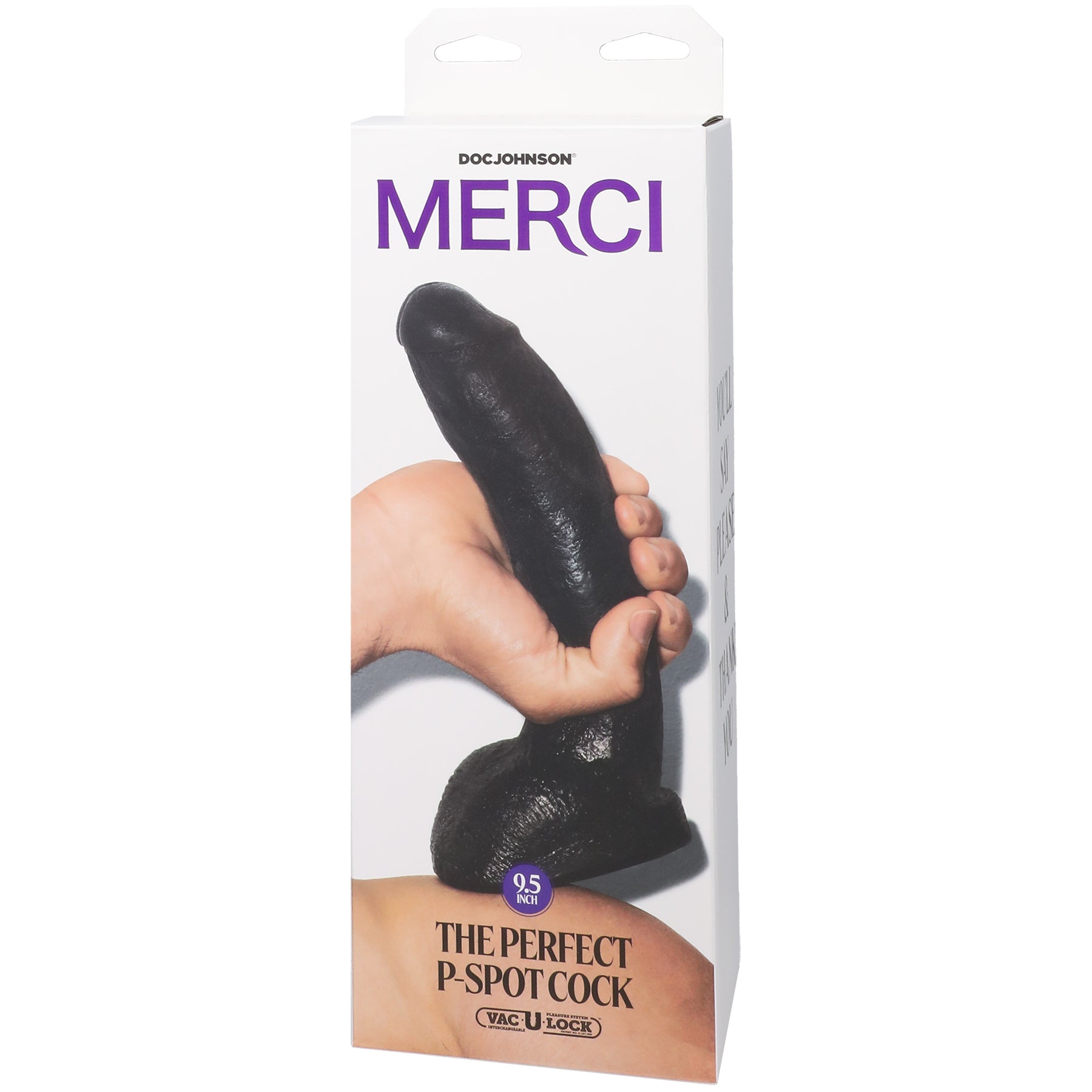 Merci - the Perfect P-Spot Cock - With Removable  Vac-U-Lock Suction Cup - Black-0