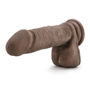 Dr. Skin Plus - 9 Inch Thick Posable Dildo With  Balls - Chocolate