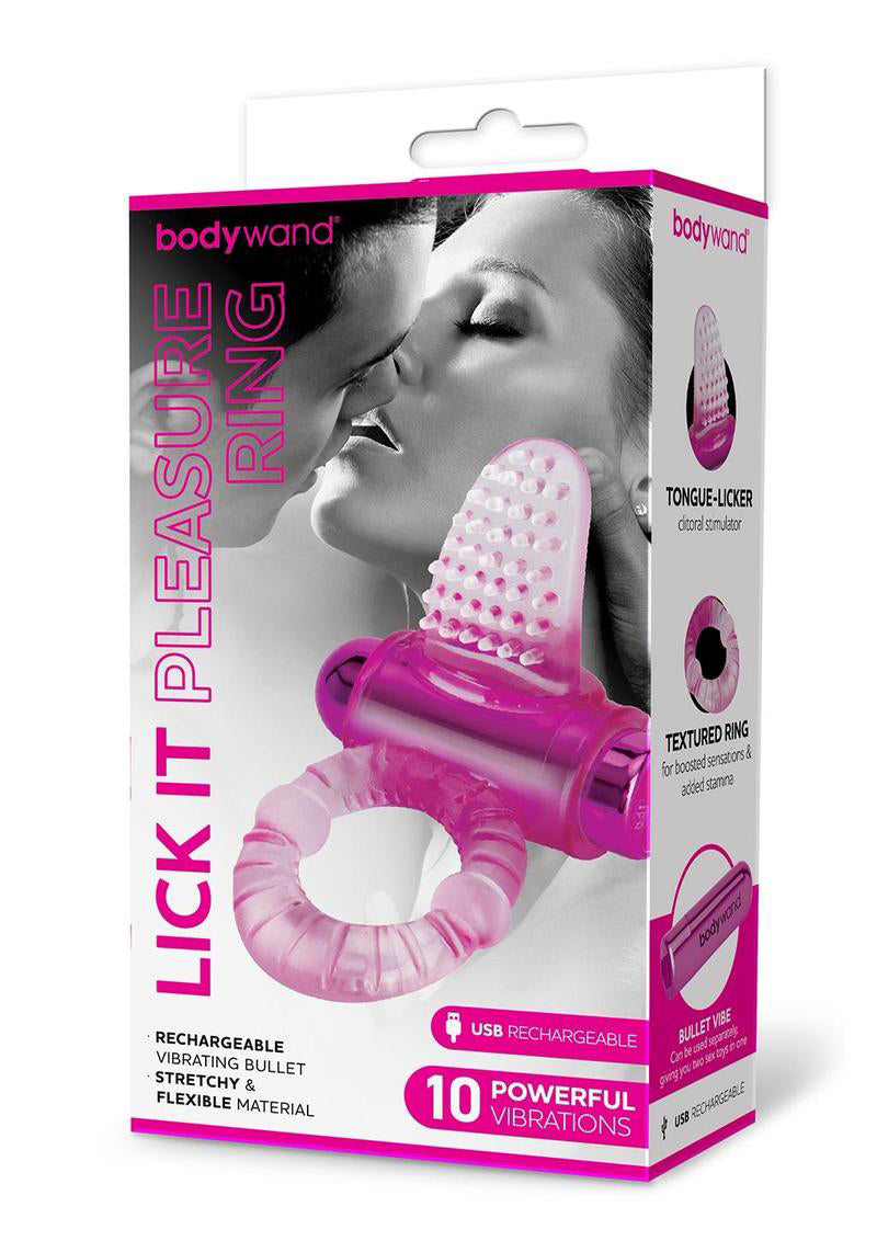 Bodywand Rechargeable Lick It Pleasure Ring - Pink-0