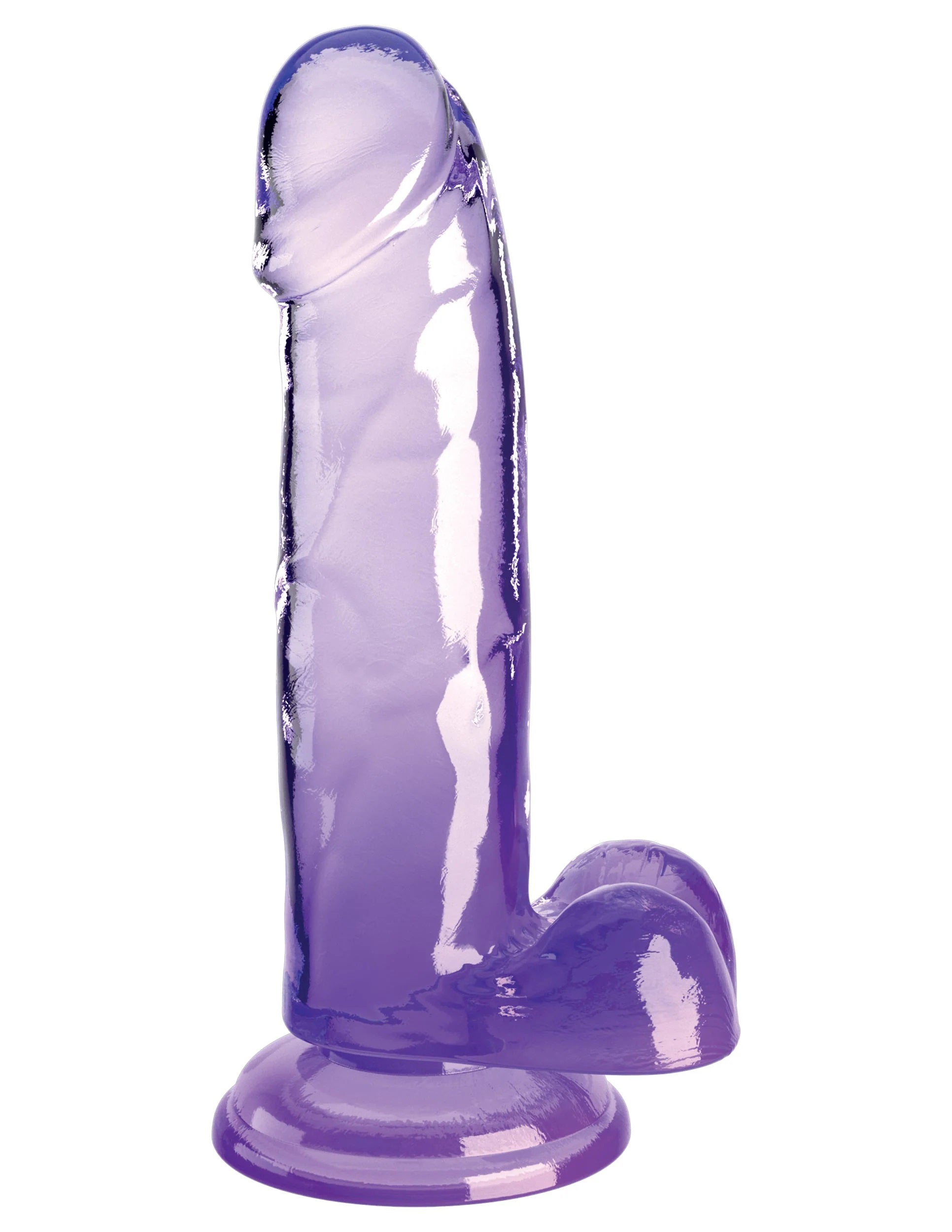 King Cock Clear 7 Inch With Balls - Purple-1
