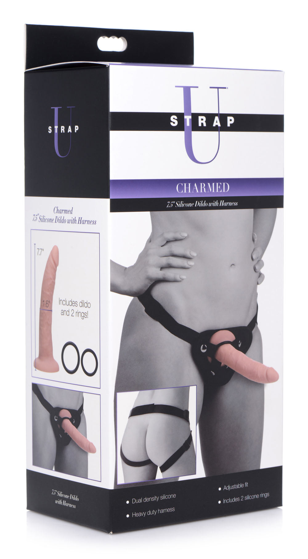 Charmed 7.5 Inch Silicone Dildo With Harness-3
