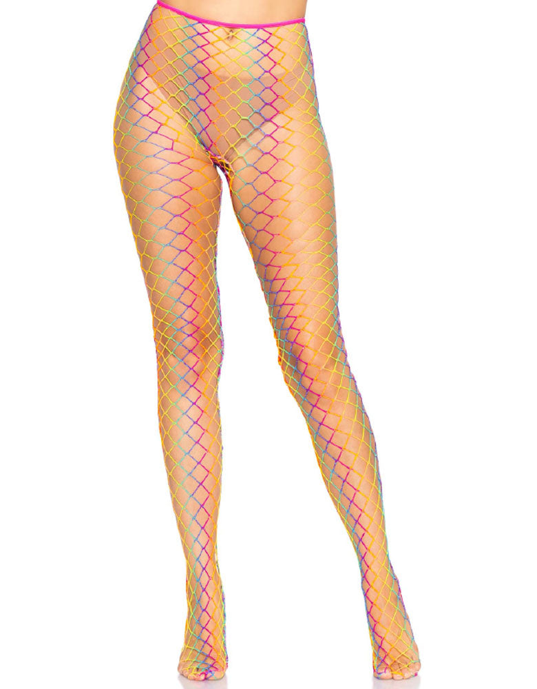 Ombre Rainbow Woven Net Tights - One Size -  Rainbow