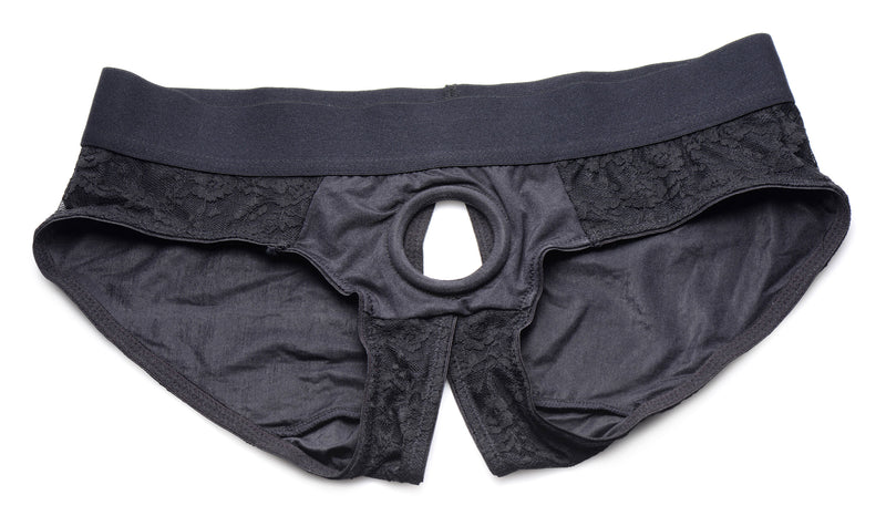 Lace Envy Black Crotchless Panty Harness - L/xl-3