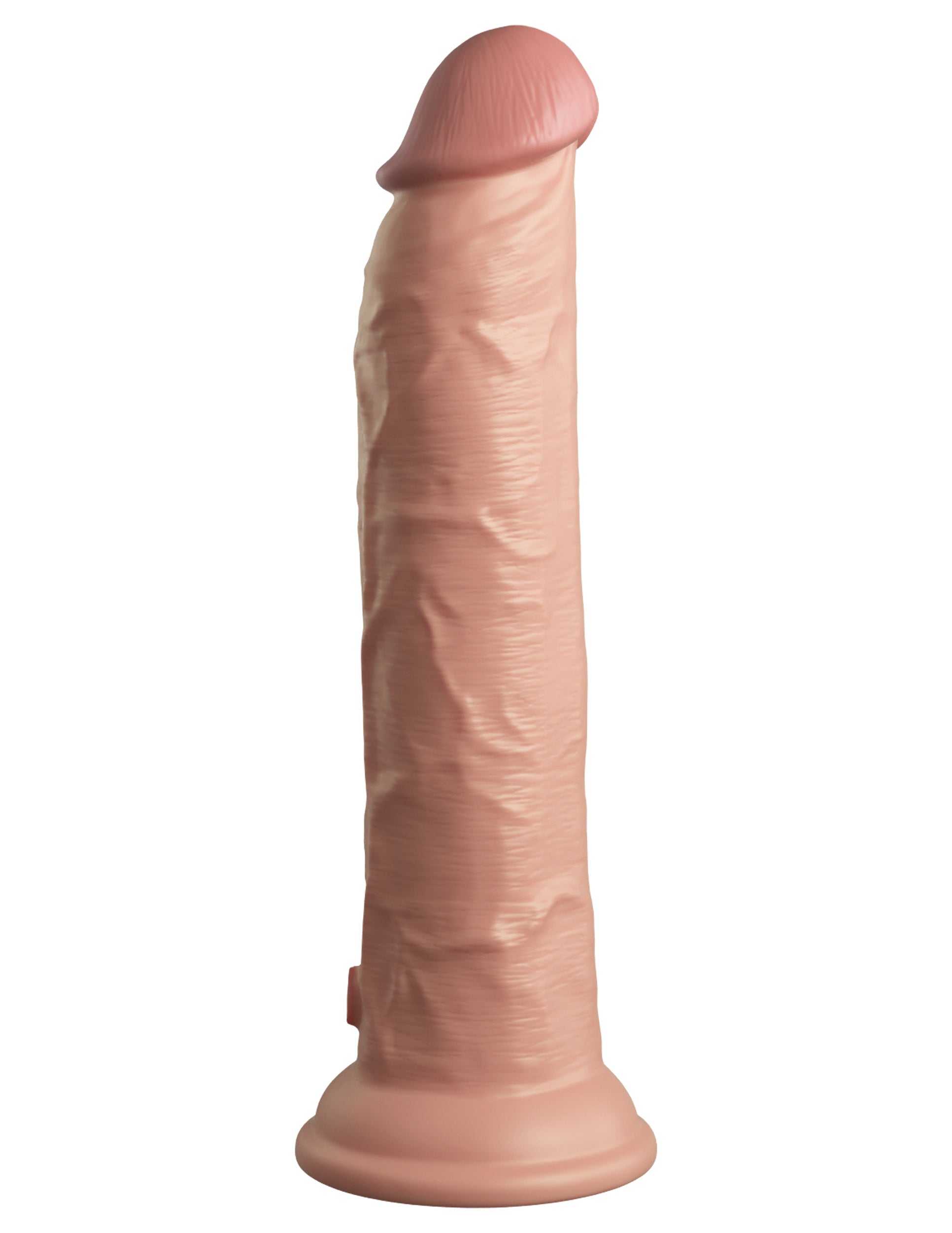 King Cock Elite 9 Inch Vibrating Silicone Dual  Density Cock With Remote - Light-6