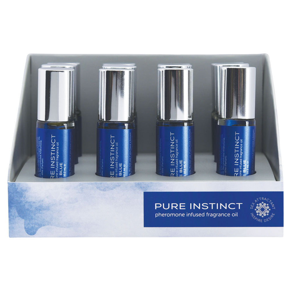 Pure Instinct Pheromone Fragrance Oil True Blue Roll on 12 Pc Display-1