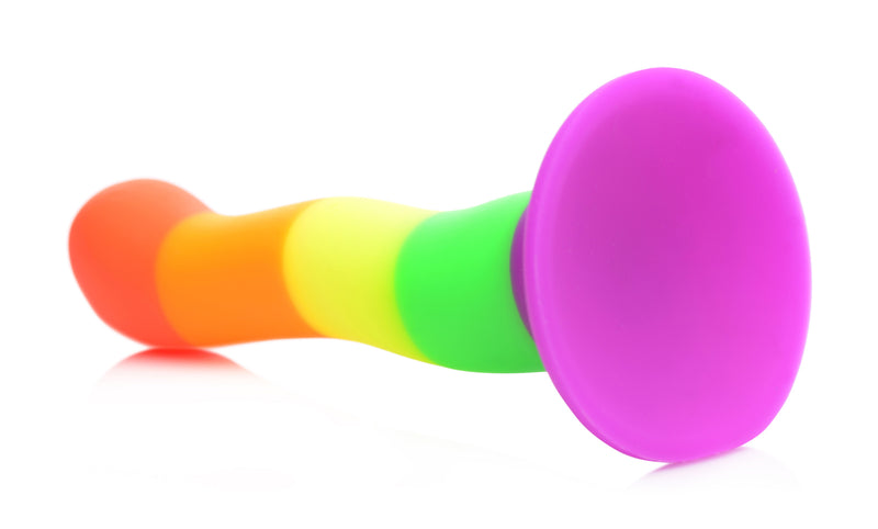 Proud Rainbow Silicone Dildo With Harness-4