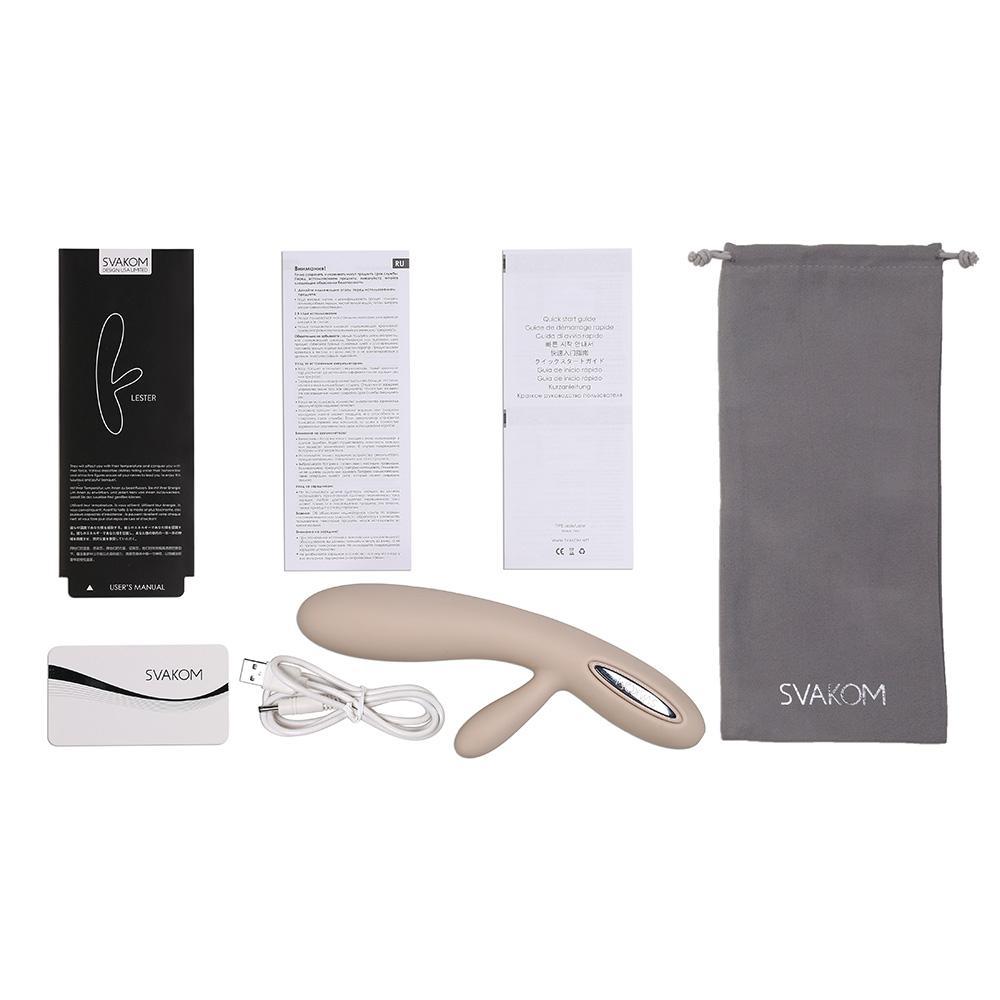 SVAKOM Lester Rechargeable Warming Rabbit Vibe Khaki