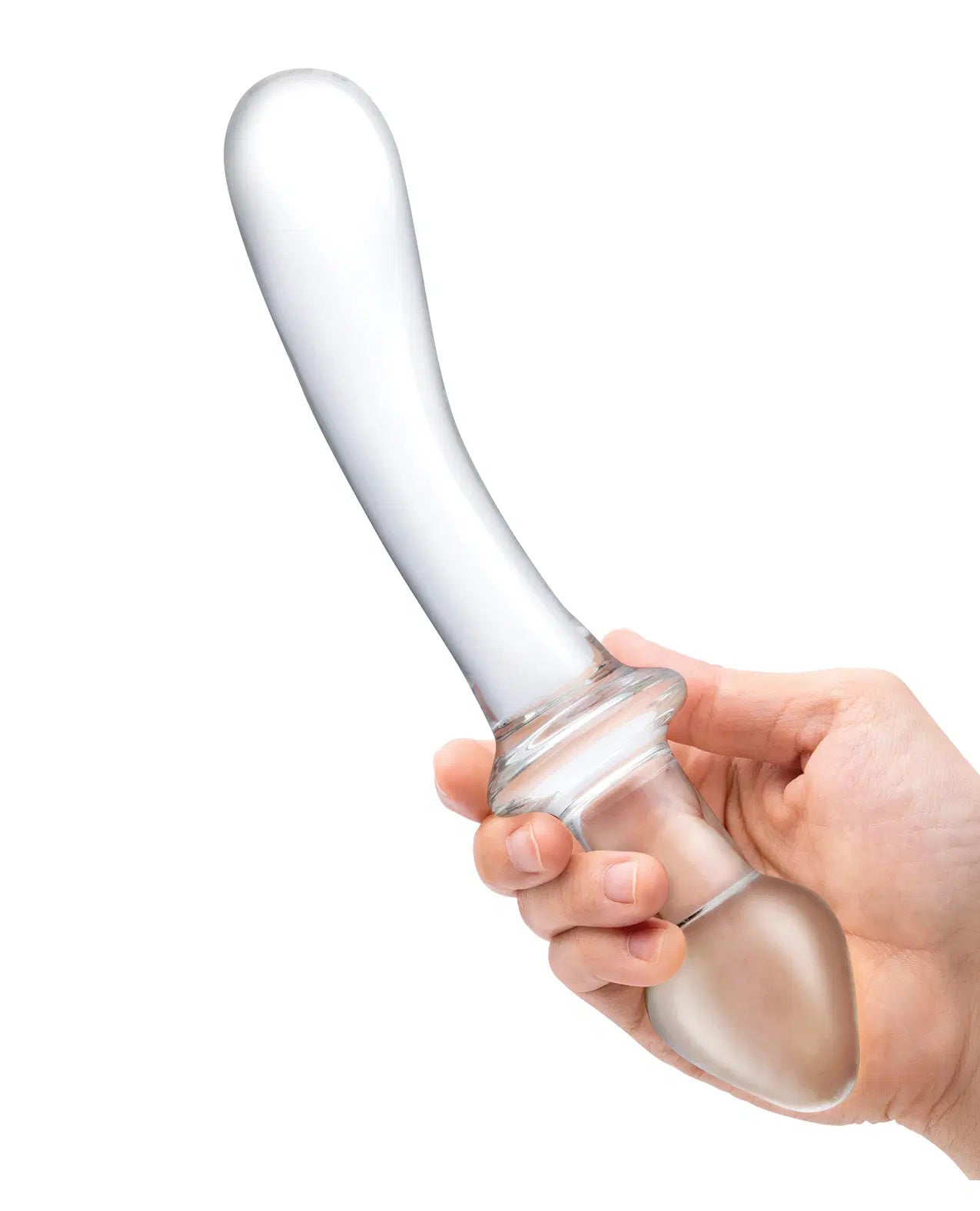 9 Inch Classic Curved Dual-Ended Dildo - Clear-2