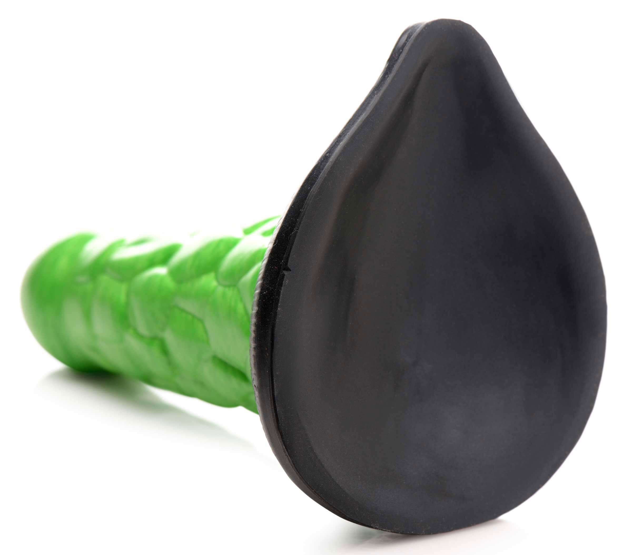 Cc - Radioactive Reptile Thick Scaly Silicone  Dildo - Green