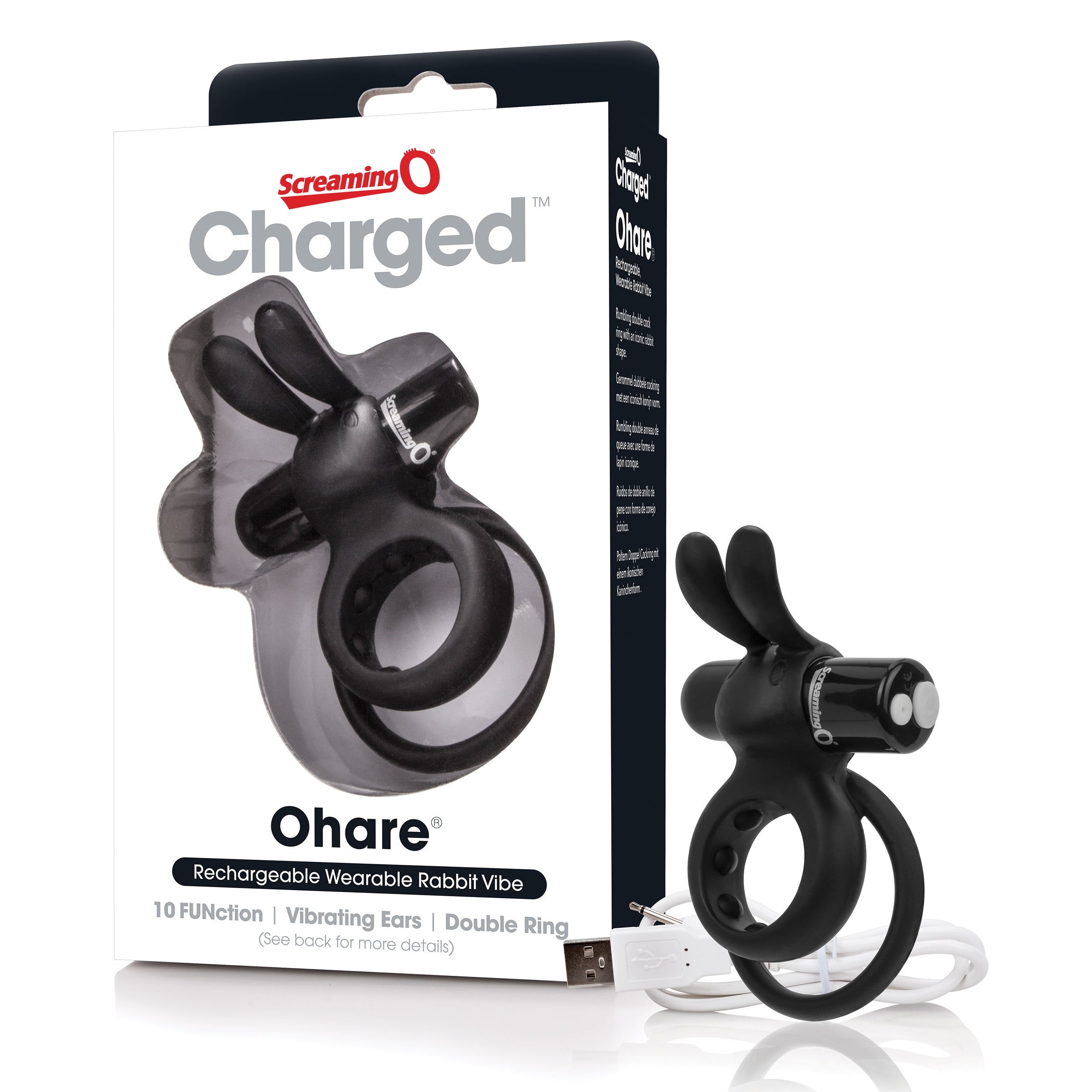 Charged Ohare Rechargeable Rabbit Vibe - Black-2