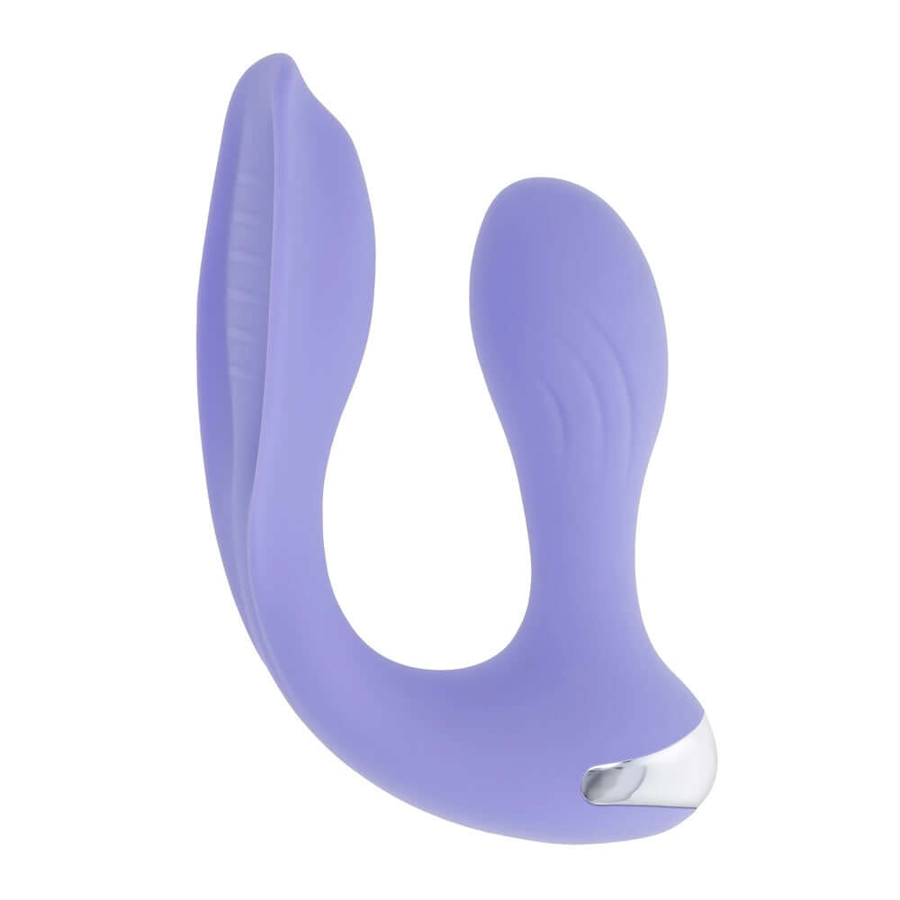 Lilac Rabbit Vibrator with bulbous textured shaft and ergonomic remote for dual stimulation - 10 vibrating speeds and patterns