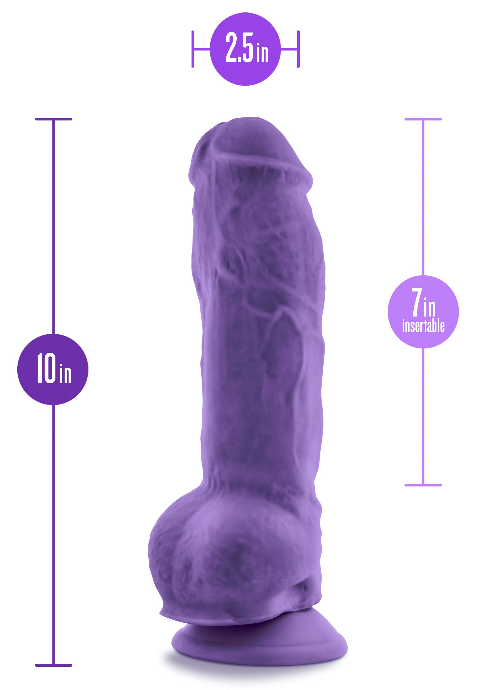Au Naturel - Bold - Big Boy -10 Inch Dildo - Purple