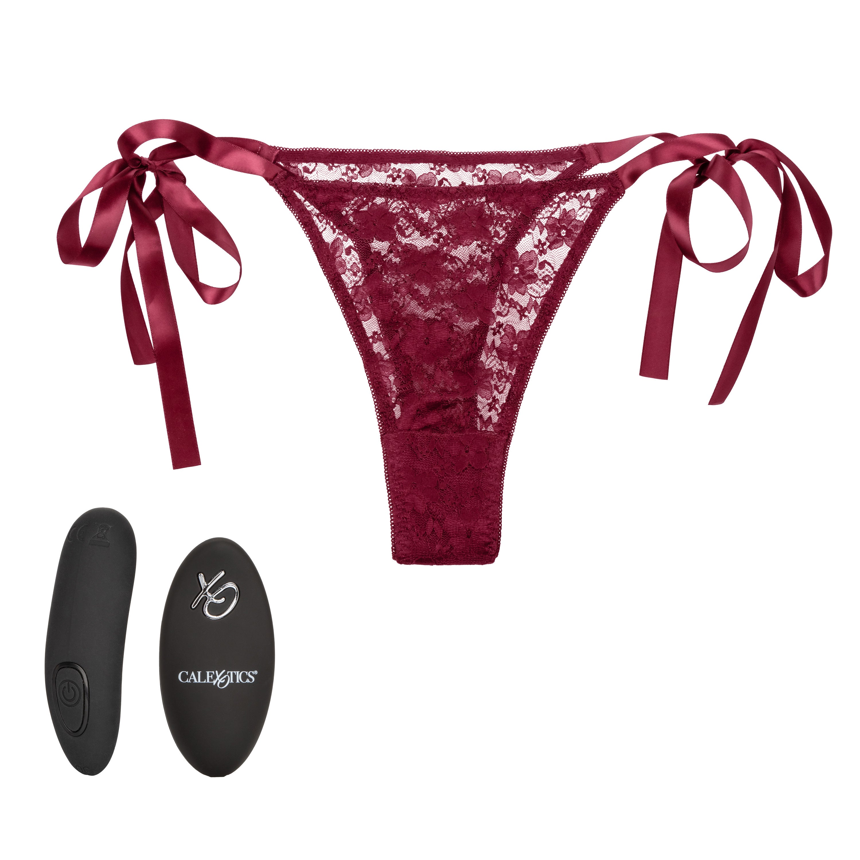 Remote Control Lace Thong Set - Burgundy: Intimate Adventures, Anytime, Anywhere