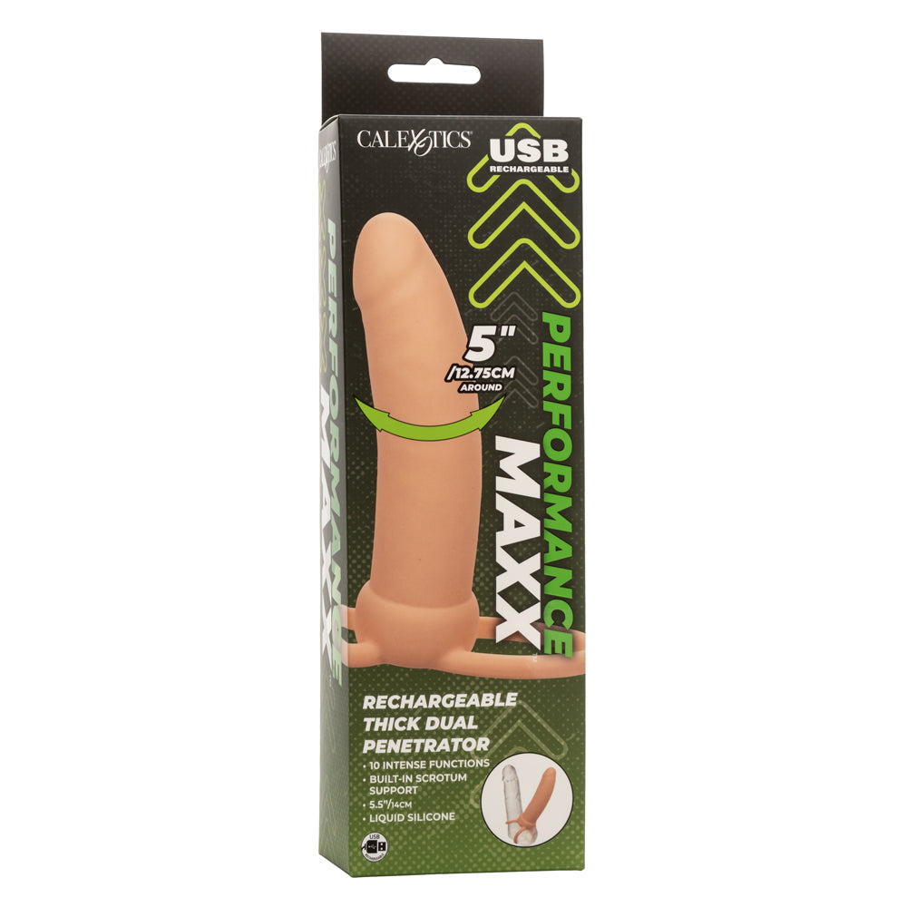 Performance Maxx Rechargeable Thick Dual  Penetrator - Ivory-1