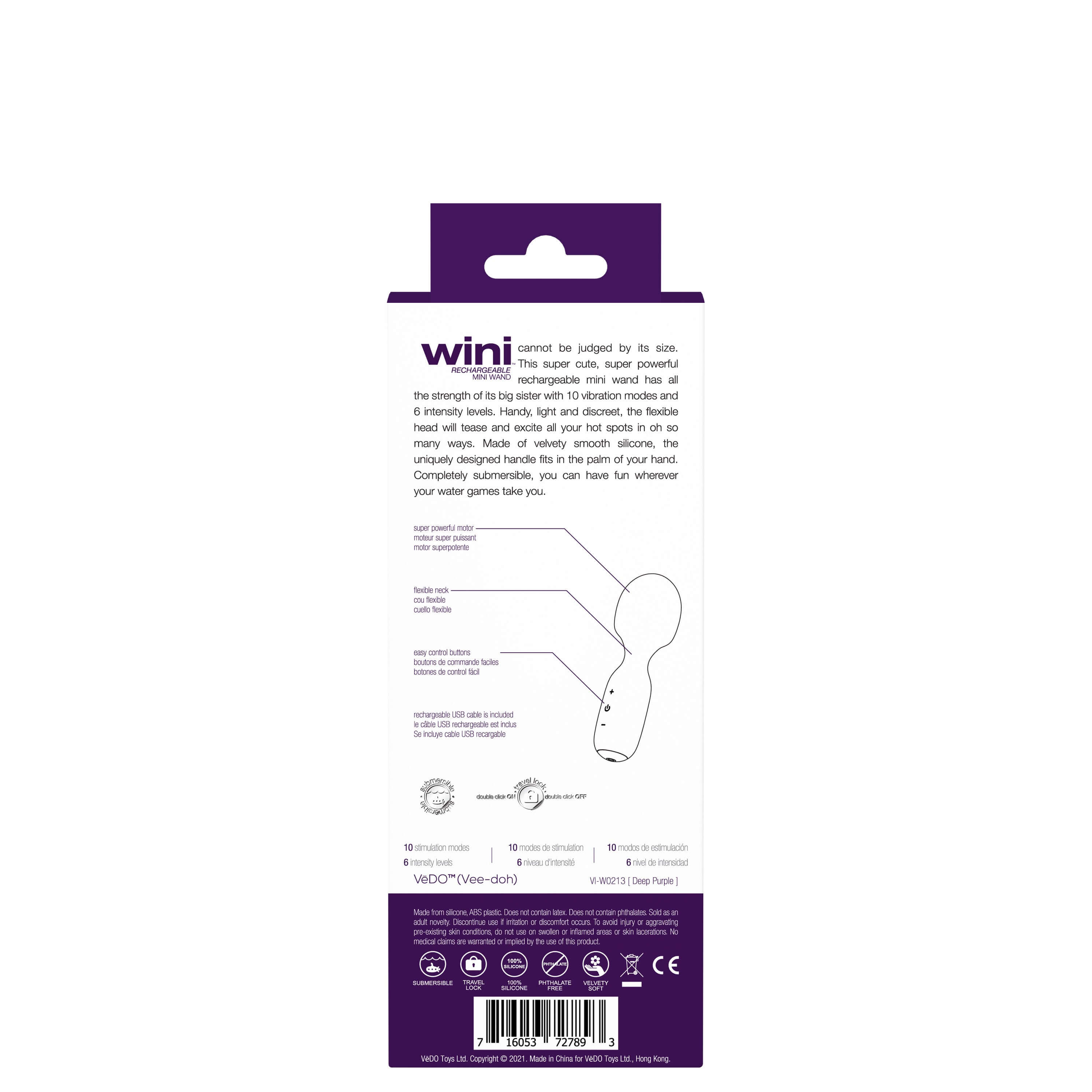Vedo Wini Rechargeable Mini Wand - Purple
