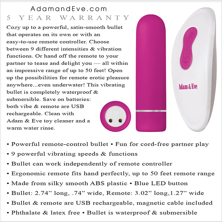 Eve's Rechargeable Remote Control Bullet