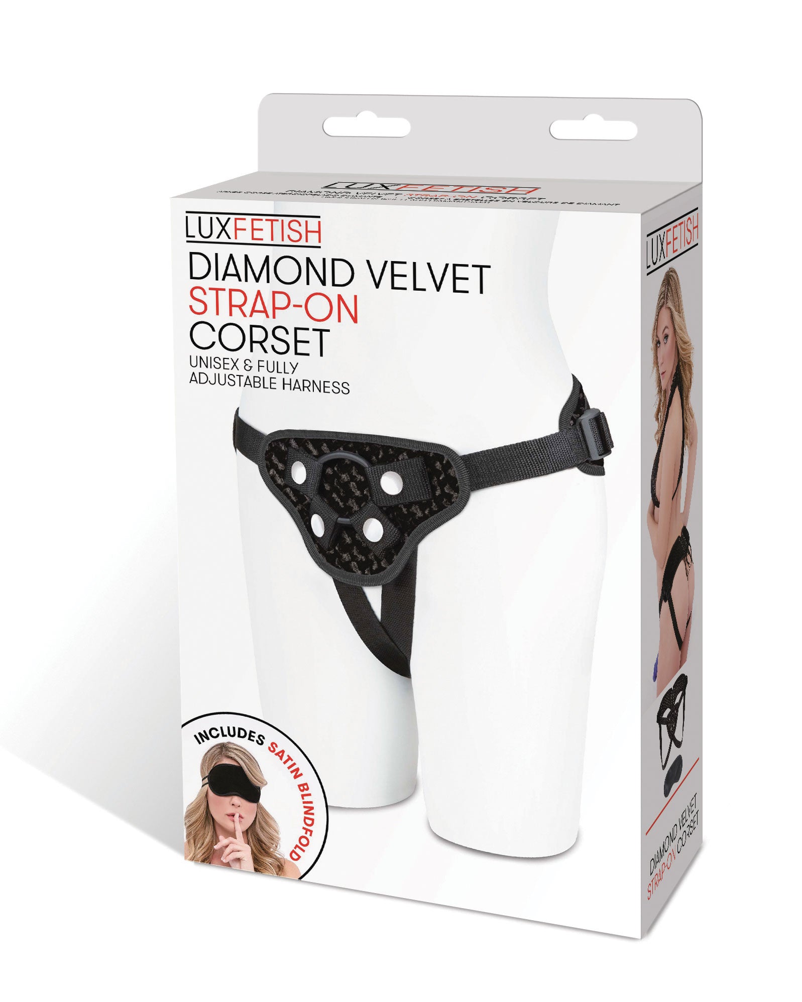 Diamond Velvet Strap-on Corset - Black-1