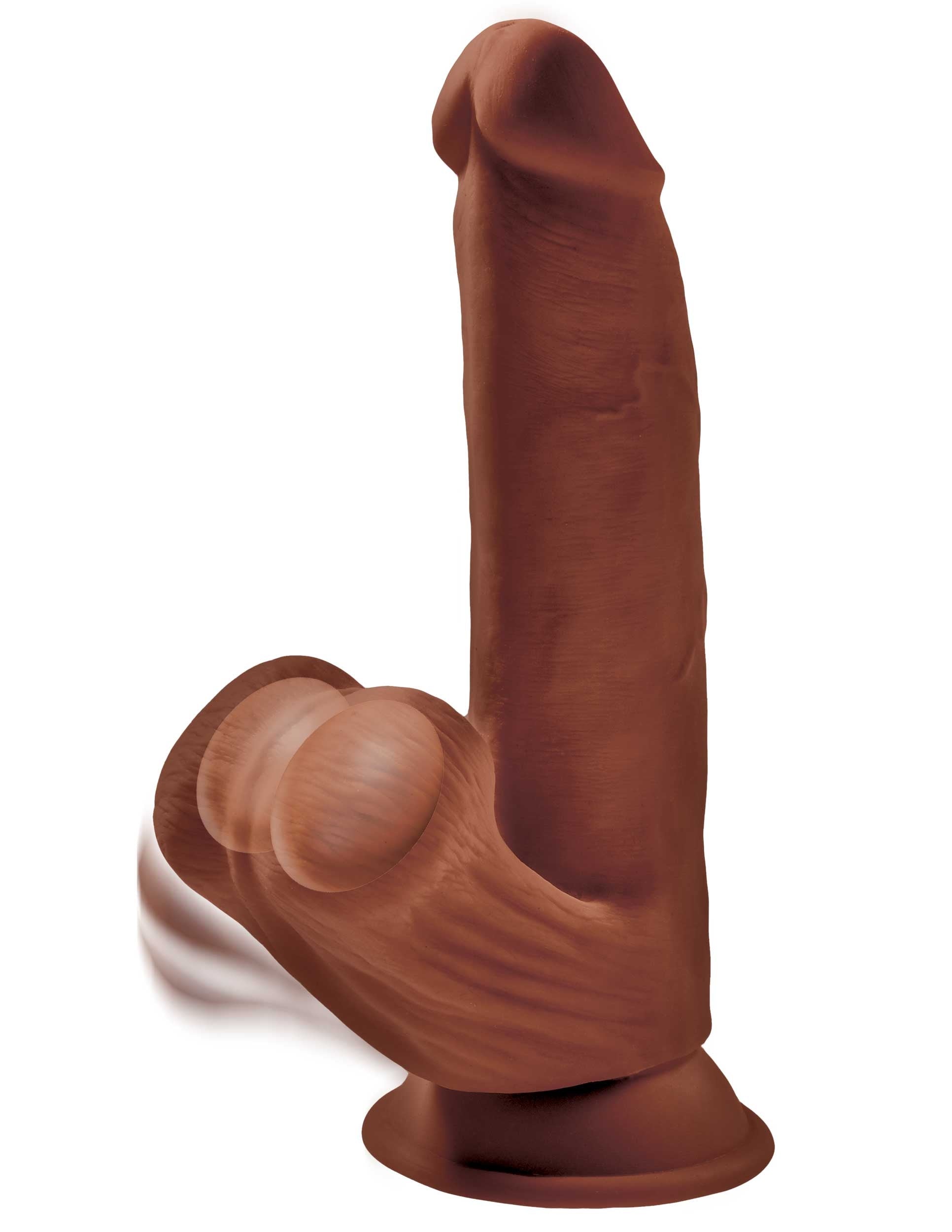 8 Inch Triple Density Cock With Swinging Balls -  Brown-3