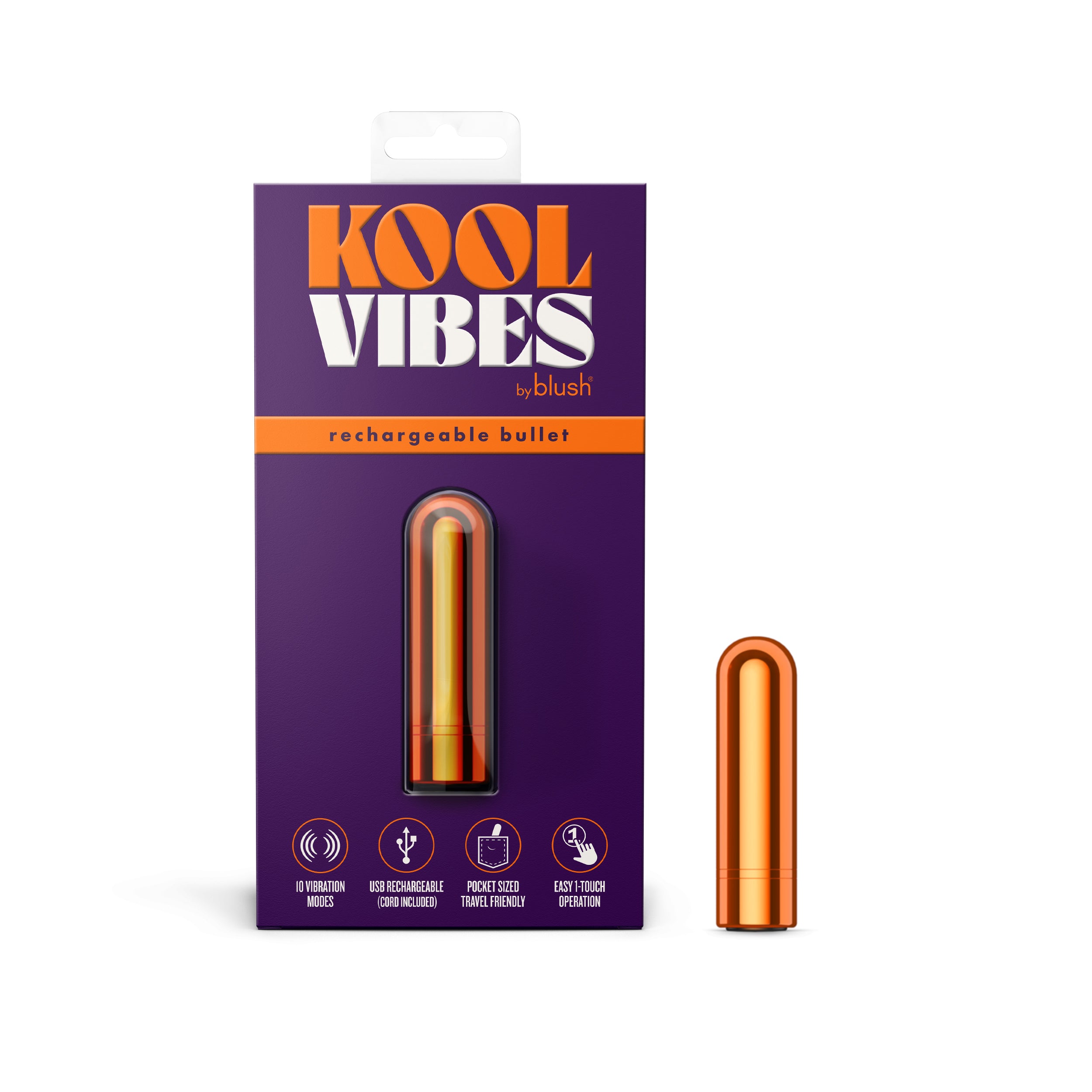 Kool Vibes - Rechargeable Mini Bullet - Tangerine-2
