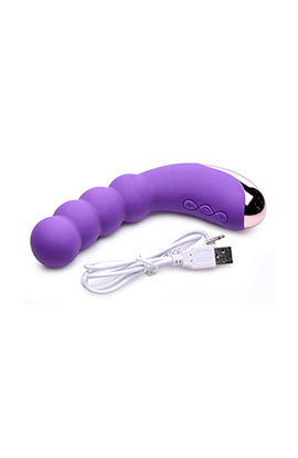 Silicone Beaded Vibrator - Violet-3