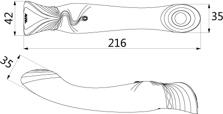 ZALO Queen G-spot PulseWave Vibrator technical drawing with dimensions