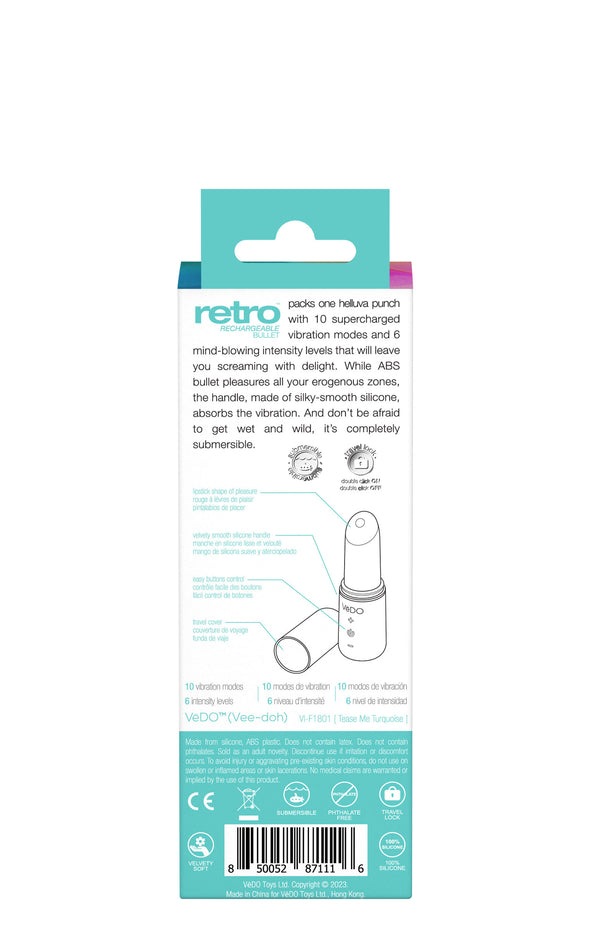 Retro Rechargeable Bullet - Turquoise-0