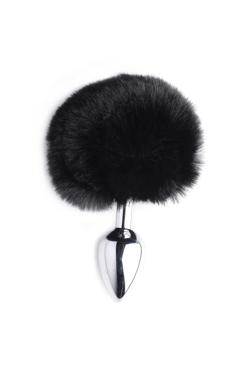 Onyx Bunny Tail Anal Plug: Petite, Metal Plug for Beginners with Adorable White Tail*