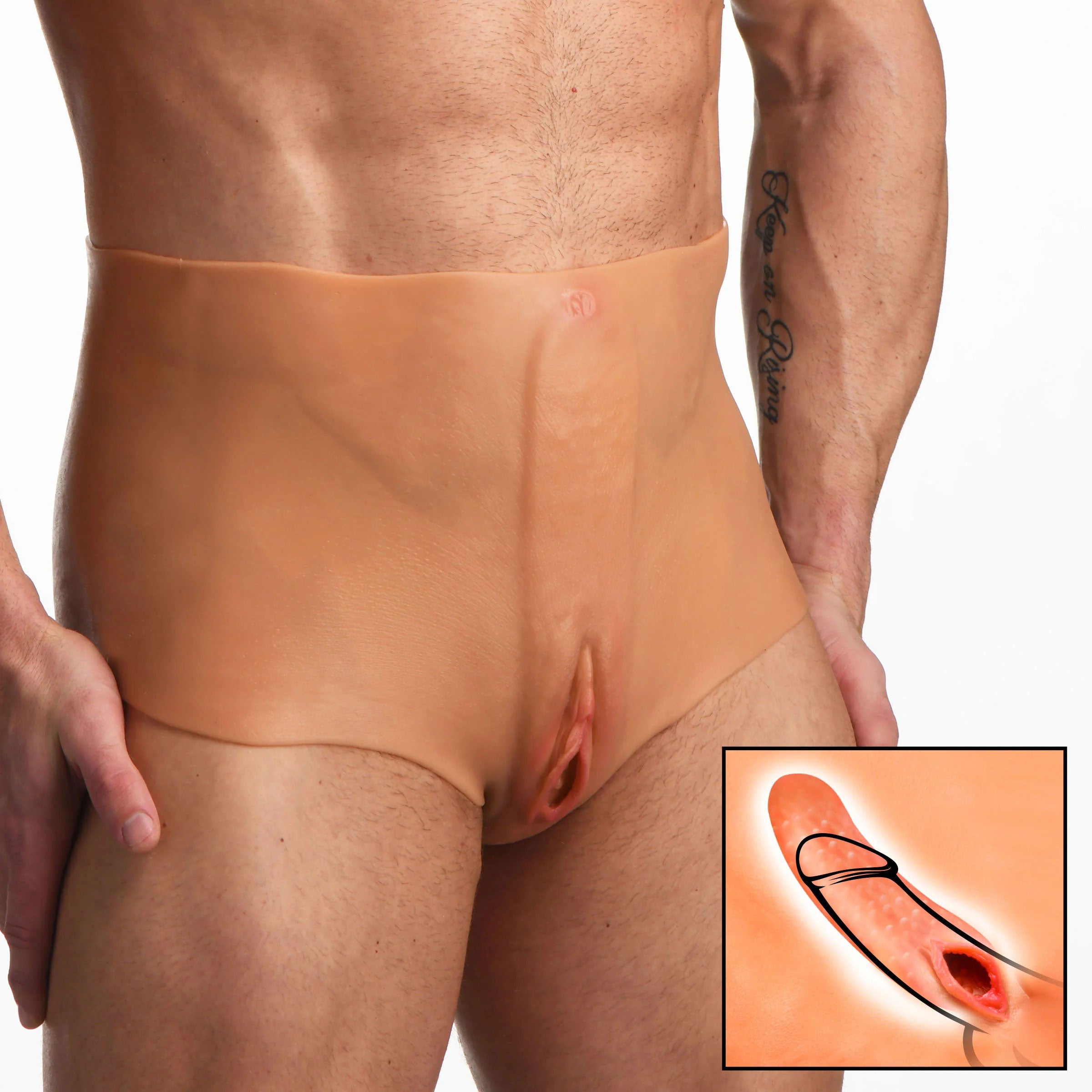 Pussy Panties Silicone Vagina Plus Ass Panties - Large-0