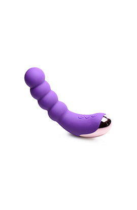 Silicone Beaded Vibrator - Violet-0