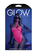 All Nighter Harness Bodysuit - Large/xlarge - Neon Pink
