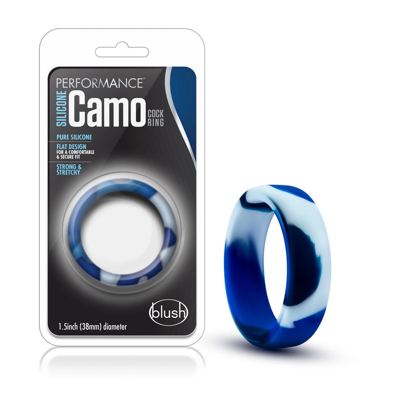 Performance - Silicone Camo Cock Ring - Blue  Camoflauge