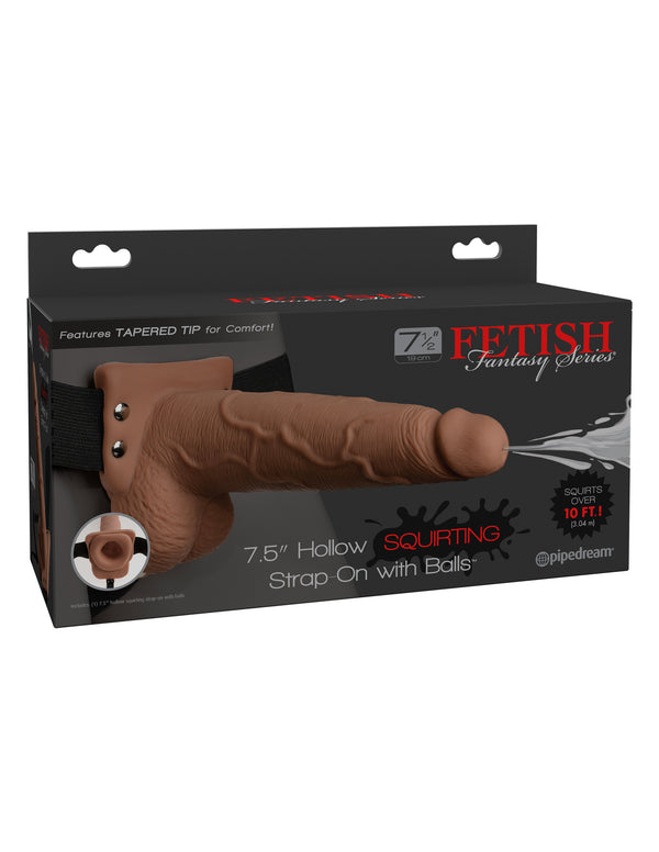 Fetish Fantasy Series 7.5&quot; Hollow Squirting Strap-on With Balls -