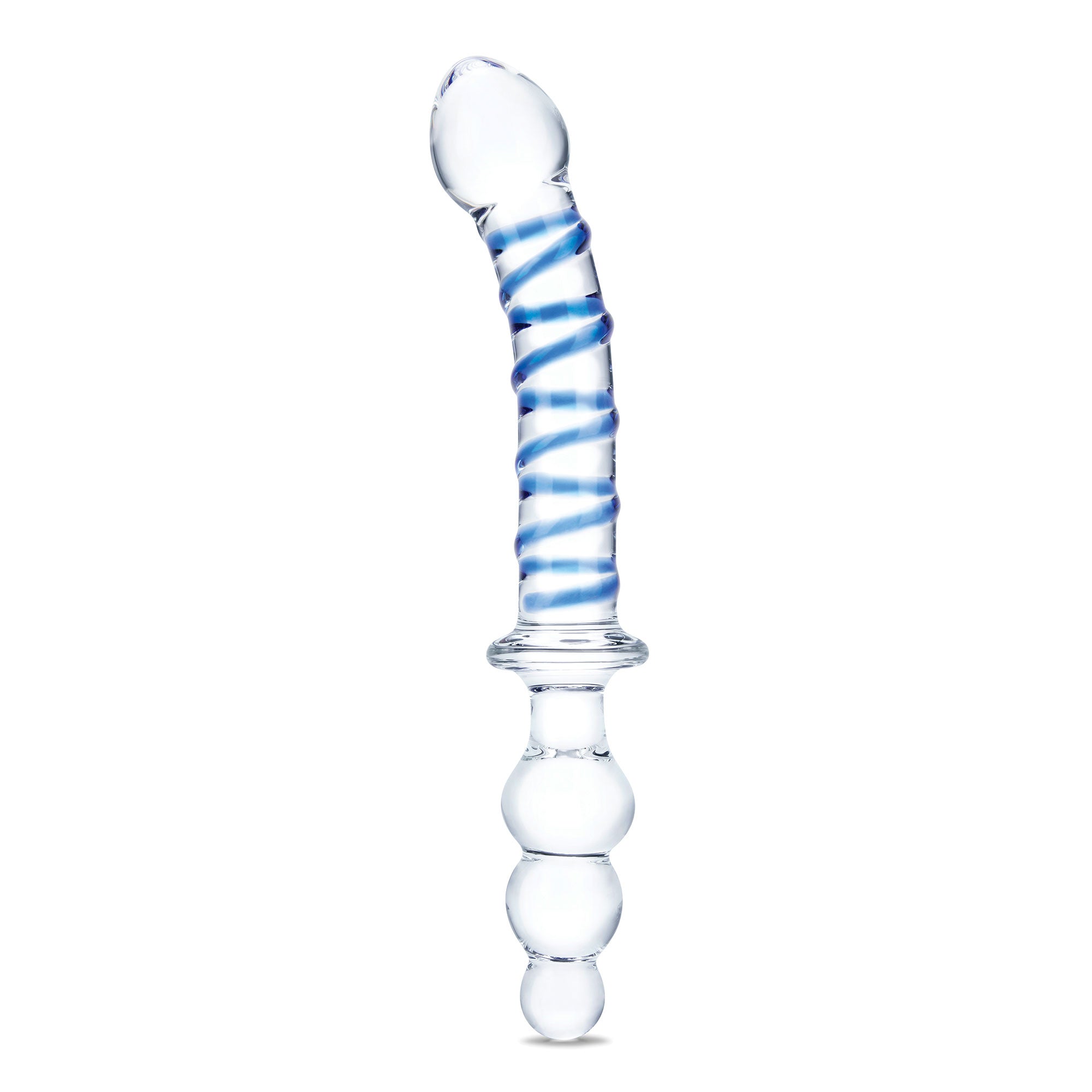 10 Inch Twister Dual-Ended Dildo - Clear/blue-5