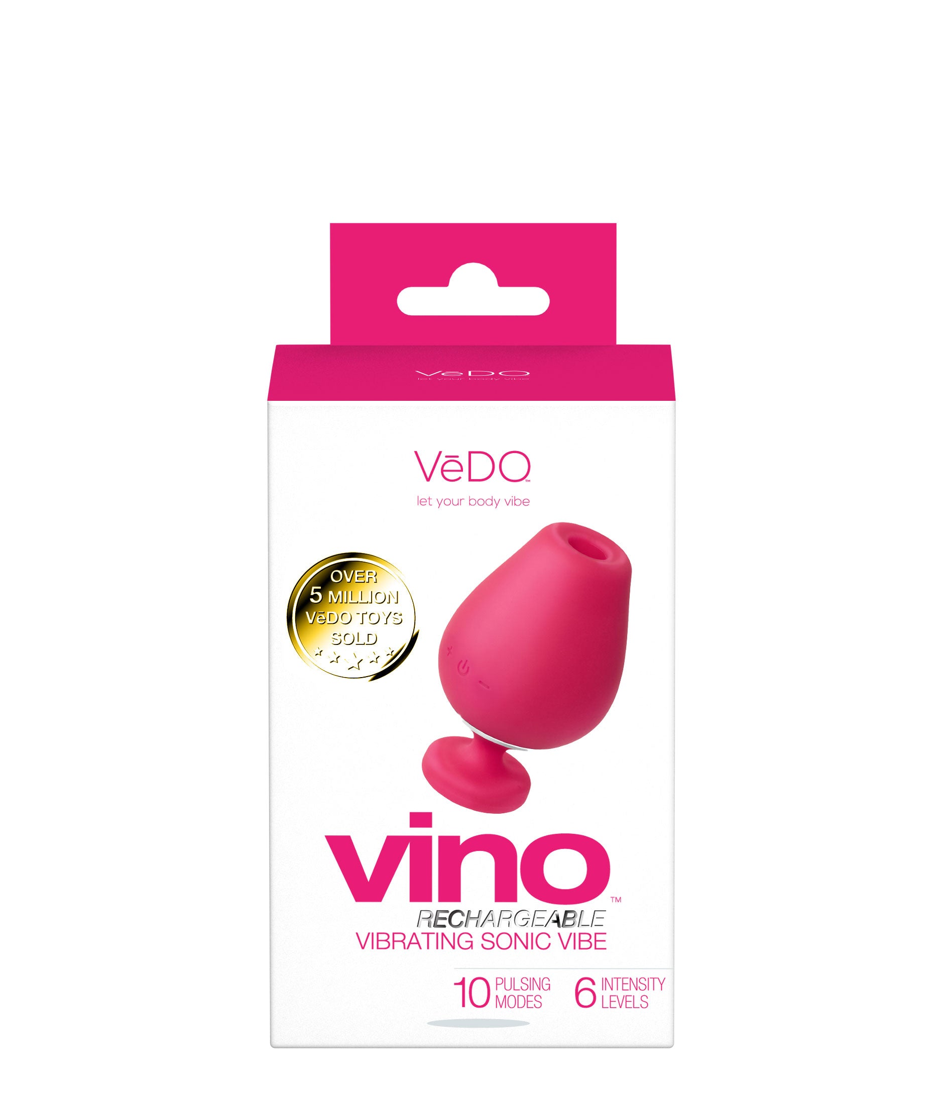Vino Rechargeable Vibrating Sonic Vibe - Pink-1