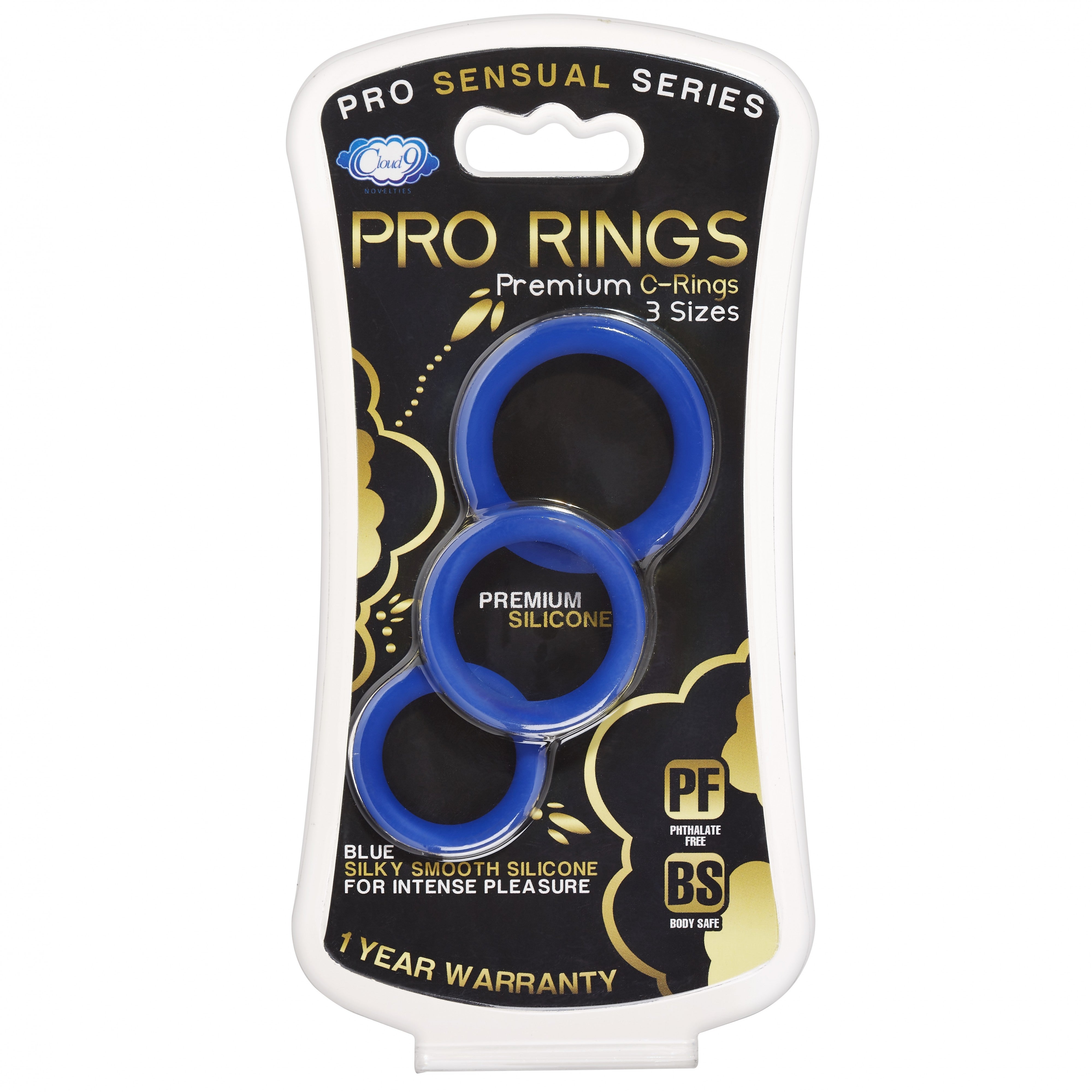 Cloud 9 Pro Sensual Silicone Cock Ring Set Blue - Enhance Stamina and Pleasure with Premium Rings