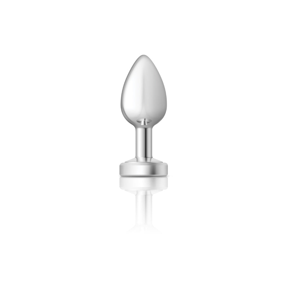 Cheeky Charms - Silver Metal Butt Plug - Light Up - Medium
