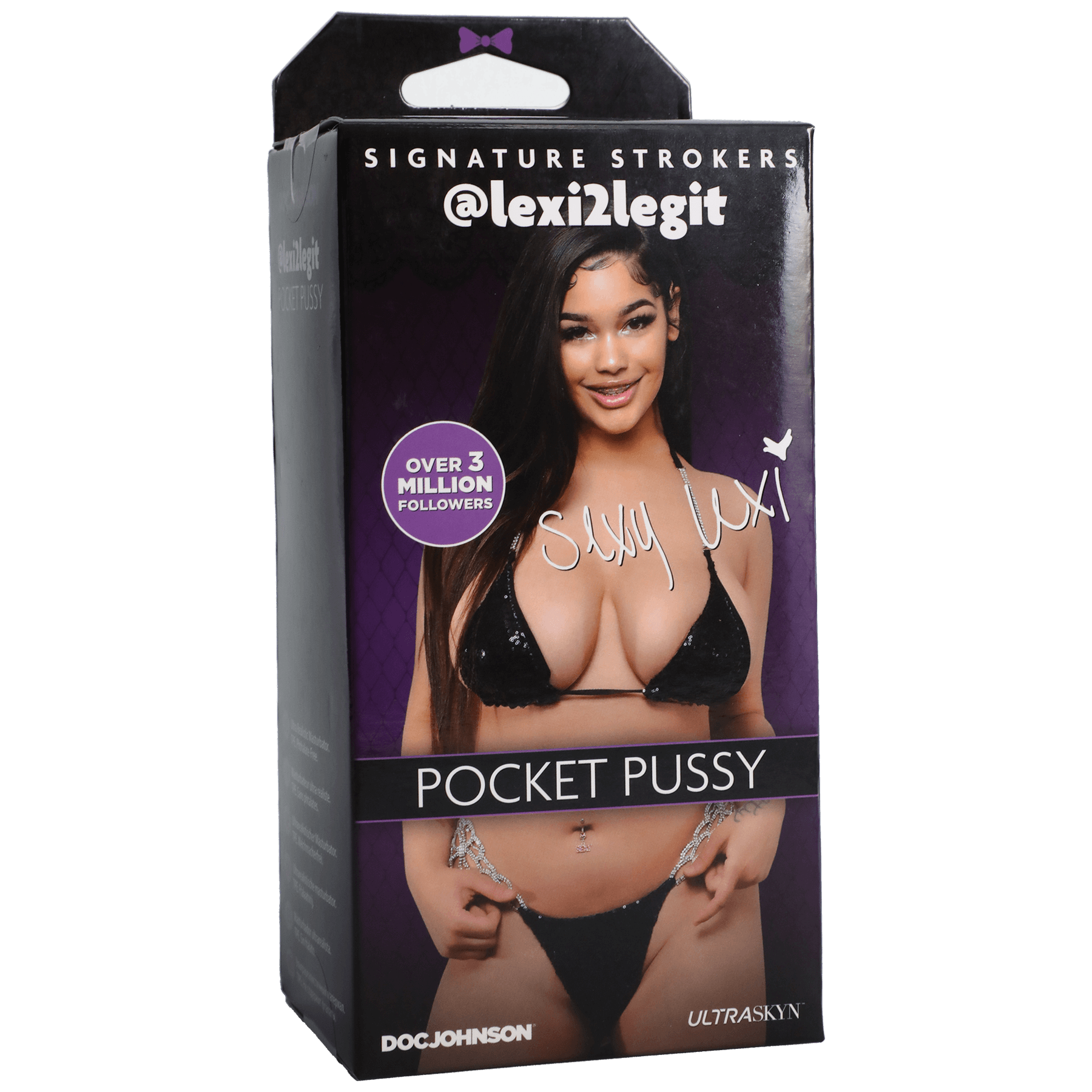Signature Strokers Girls of Social Media Lexi2legit Pocket Pussy packaging featuring @lexi2legit.