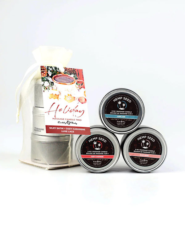 3-in-1 Hemp Seed Holiday Candle Trio - 2 Oz.