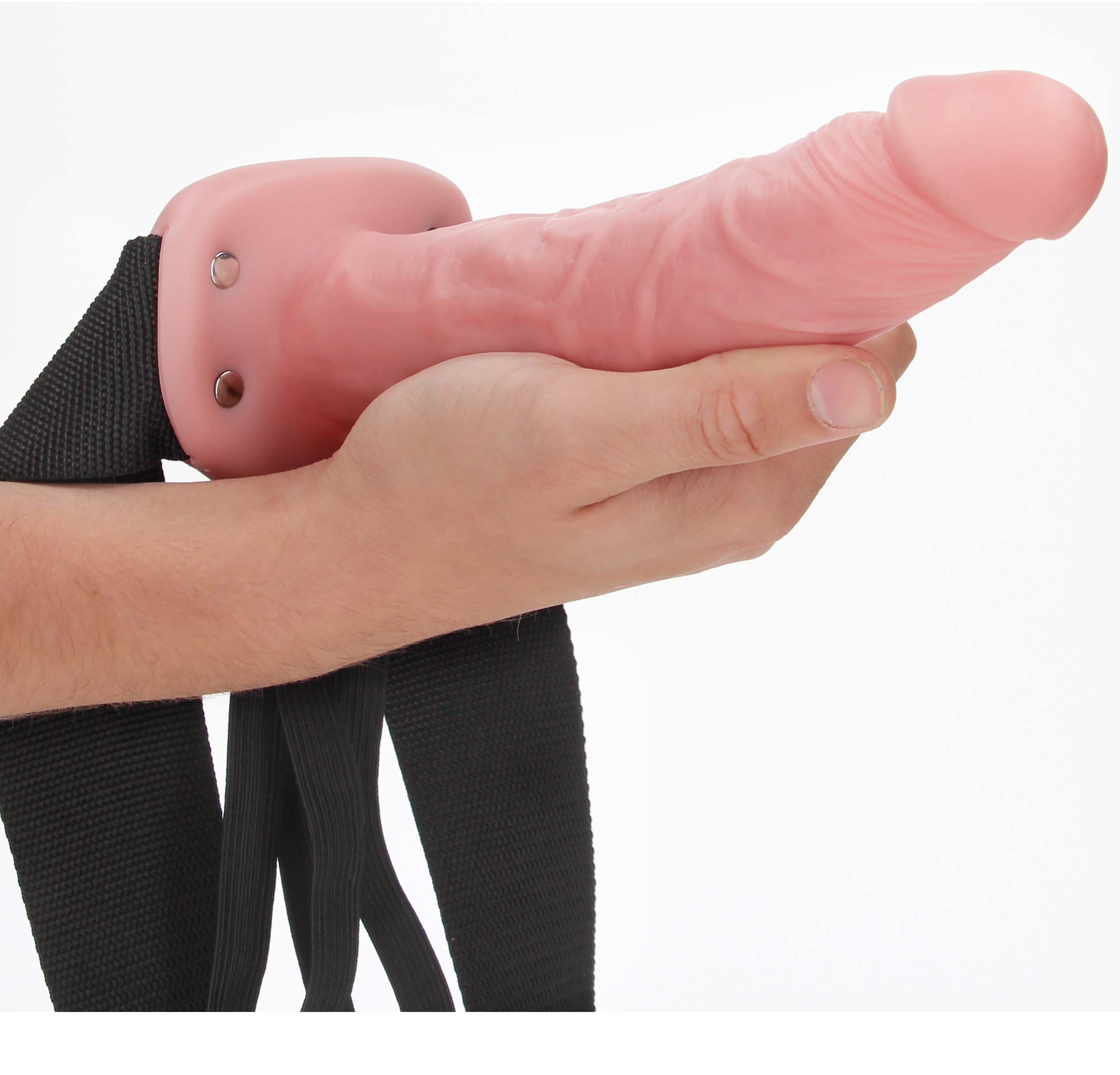 Hollow Strap-on Without Balls 8 Inch - Flesh