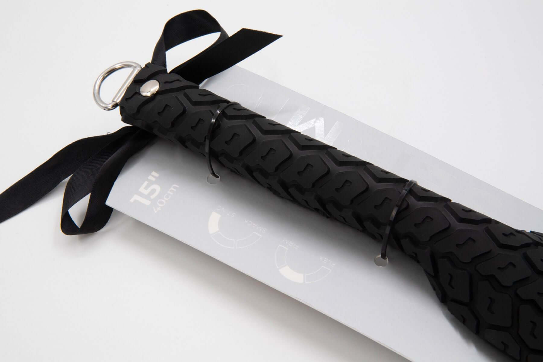 Sei Mio Tread Carefully Tyre Paddle Black with textured grip design and packaging on display.